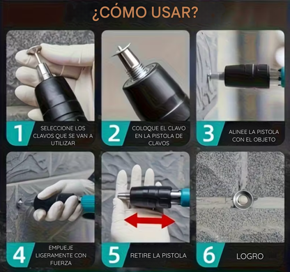 PISTOLA DE CLAVOS FULMINANTE + CLAVOS DE REGALO